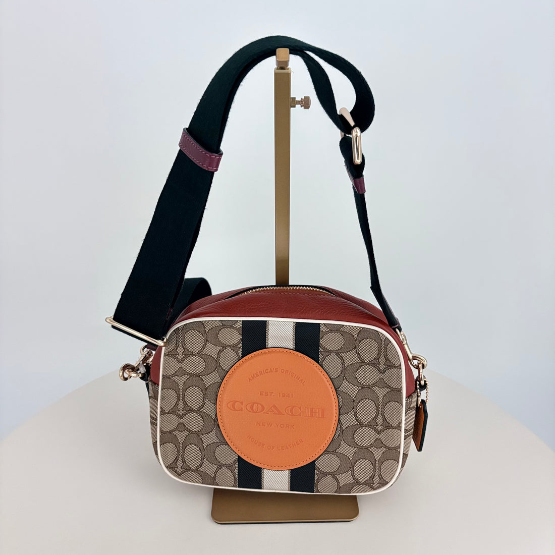 Authenticated COACH Signature 1912 Brown Multi Jacquard Leather Shoulder Bag