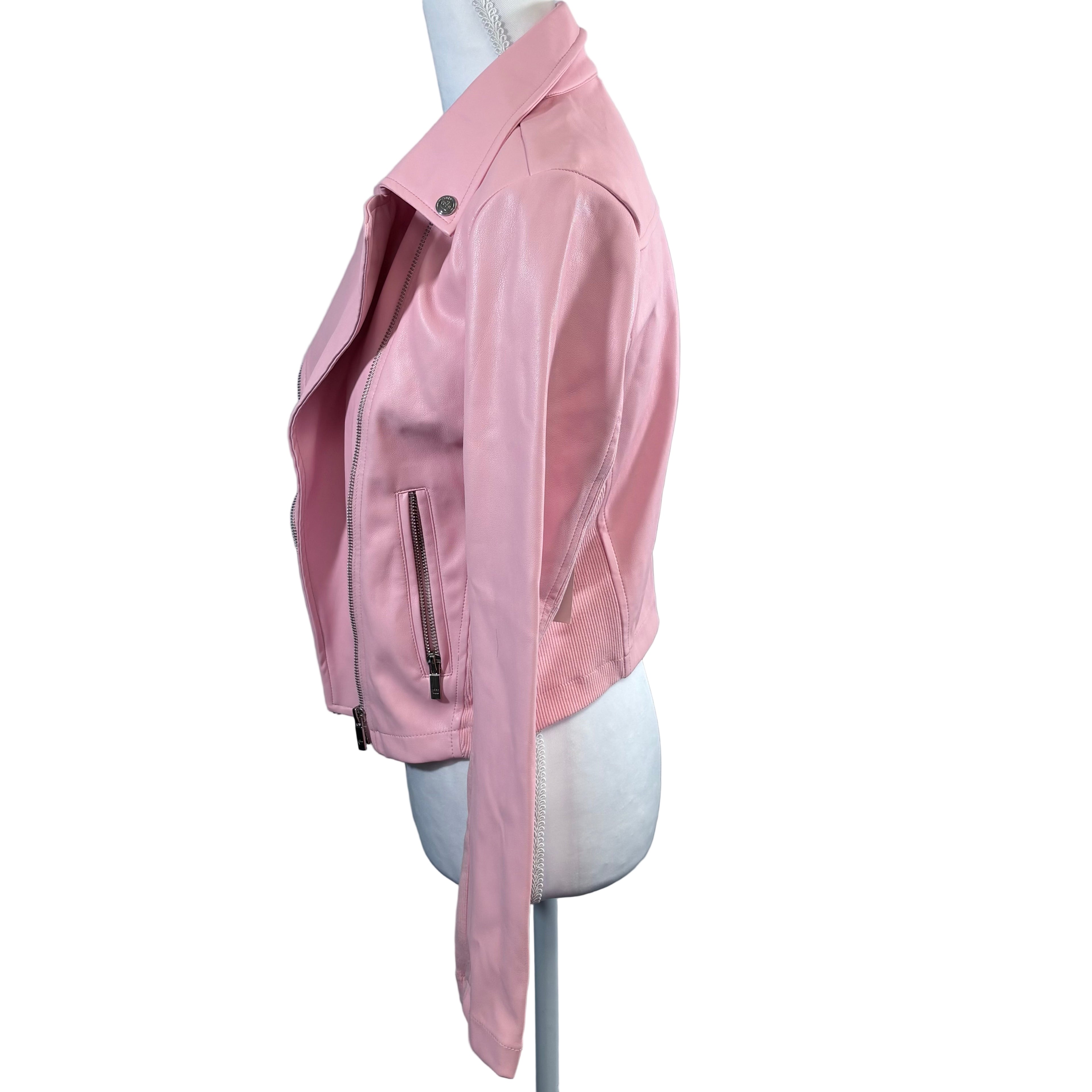 Juicy Faux leather pink jacket, size extra small