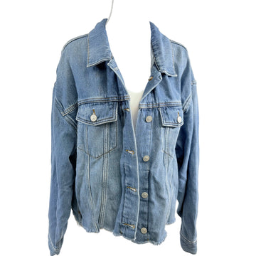 All Saints cropped oversized denim jacket, size 2
