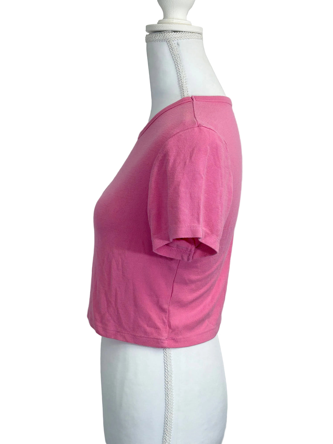 Zara crop-top short sleeve pink shirt
