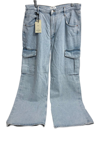 Agolde Los Angeles Minka Cargo wide leg blue jeans, NWT