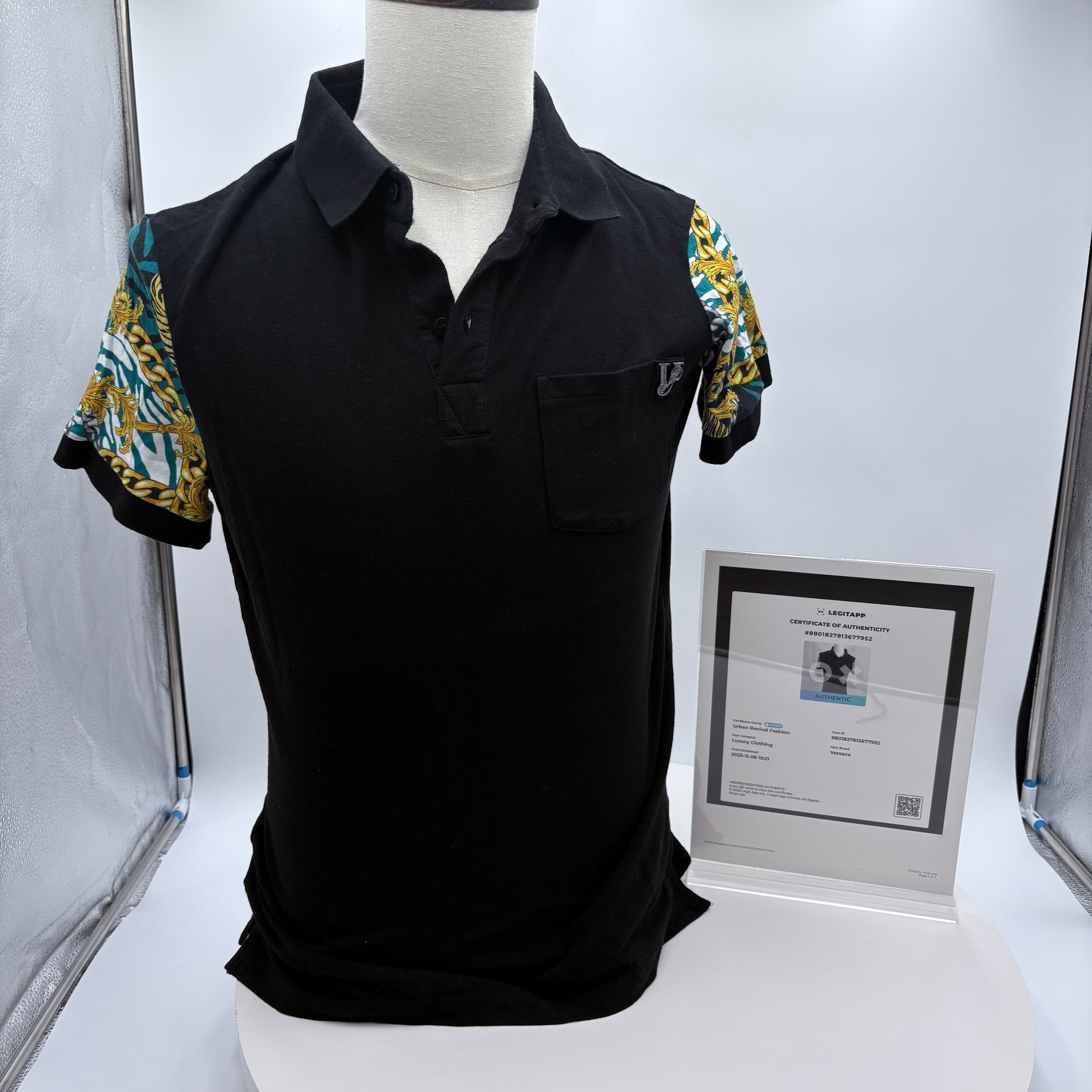 Authenticated Versace Men's Polo shirt, size small