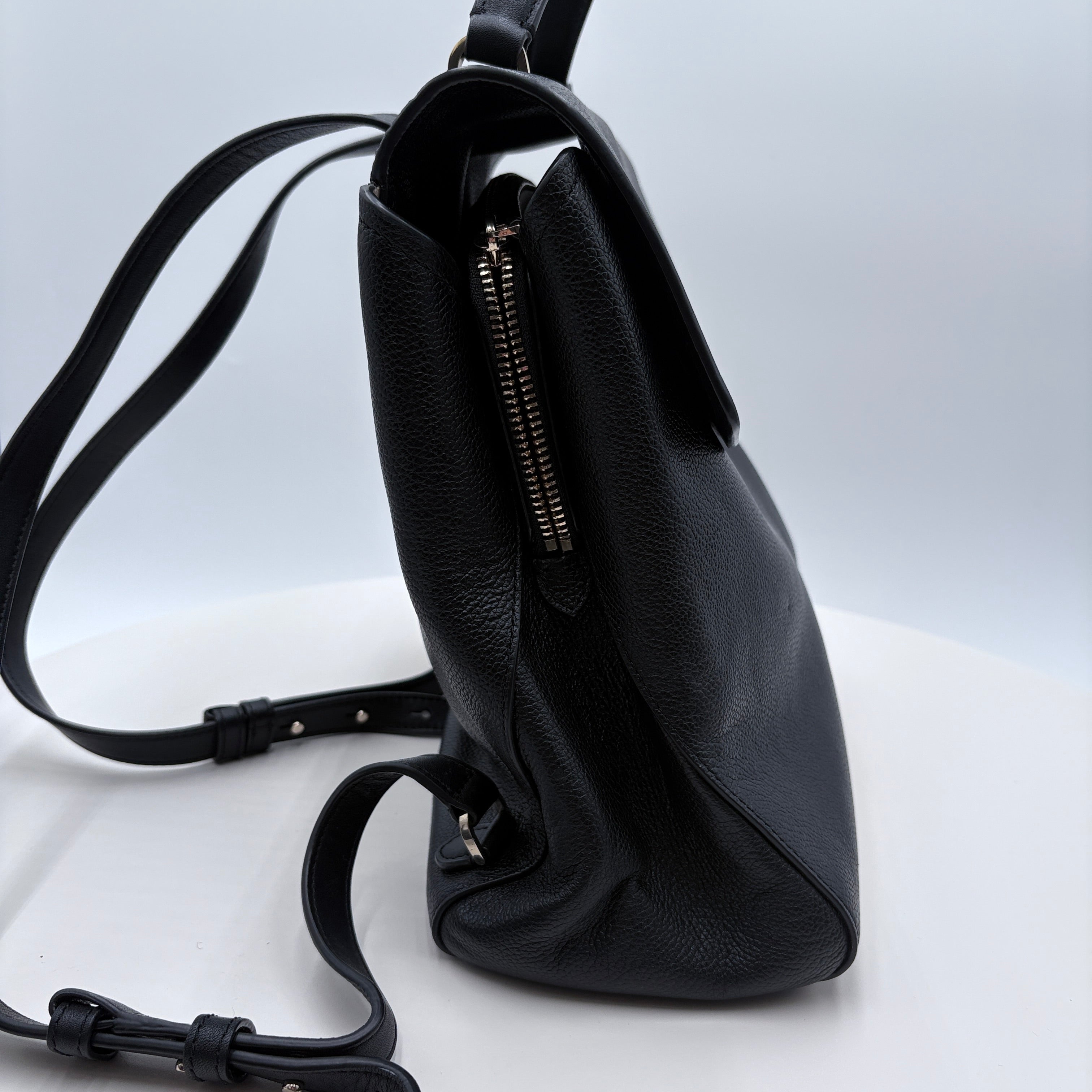 Kate Spade Black Pebble Leather Backpack