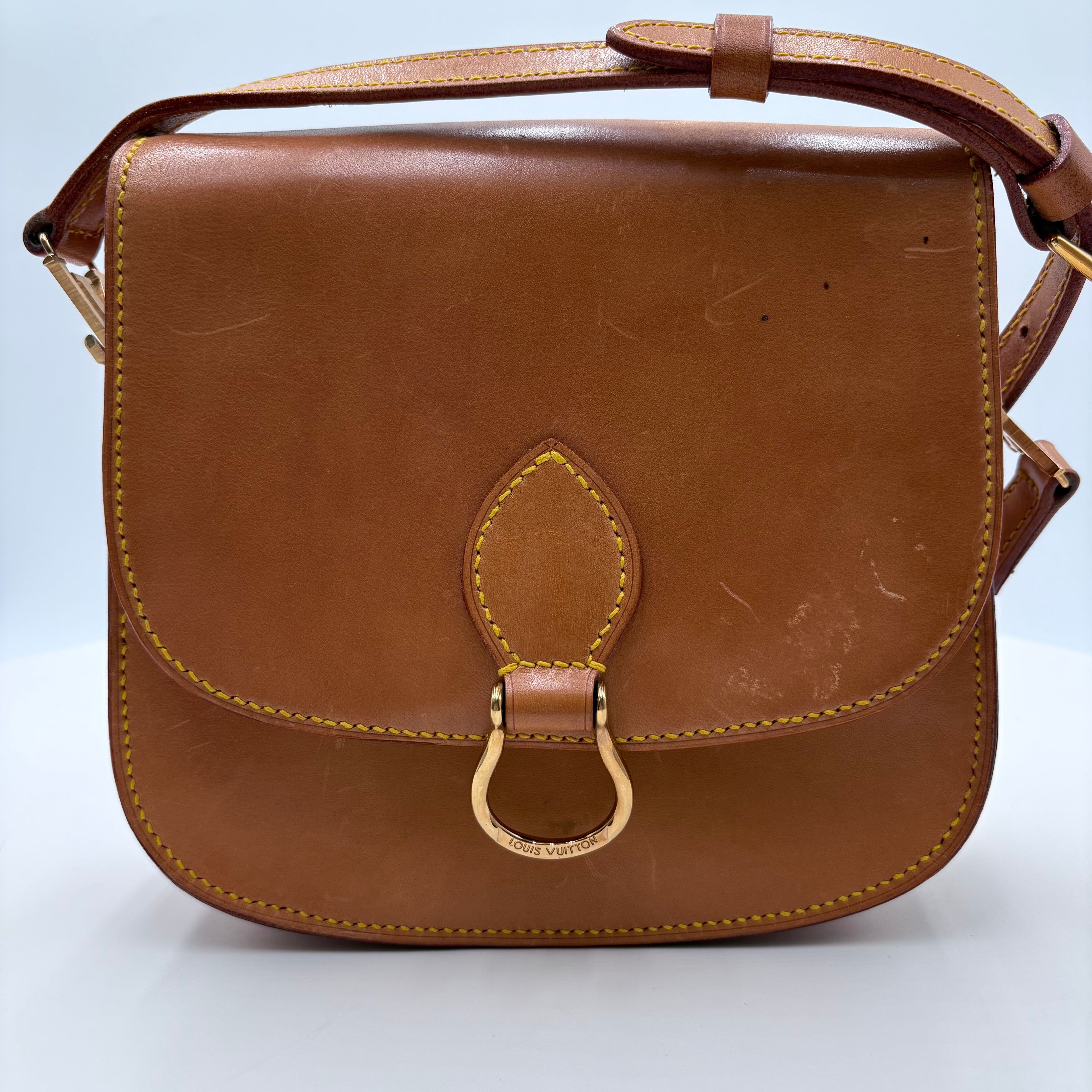 Authenticated Louis Vuitton vintage saddle cross body purse