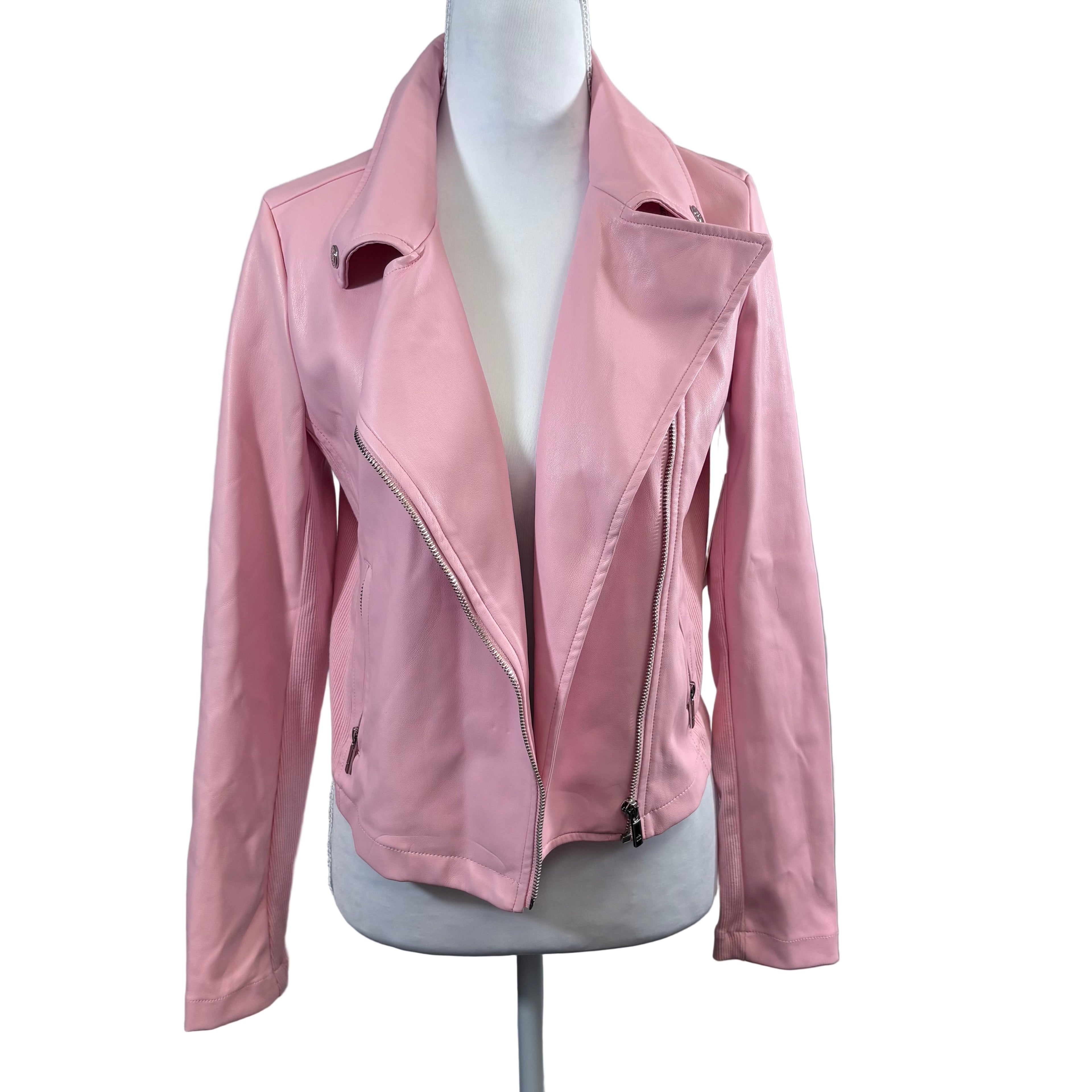 Juicy Faux leather pink jacket, size extra small