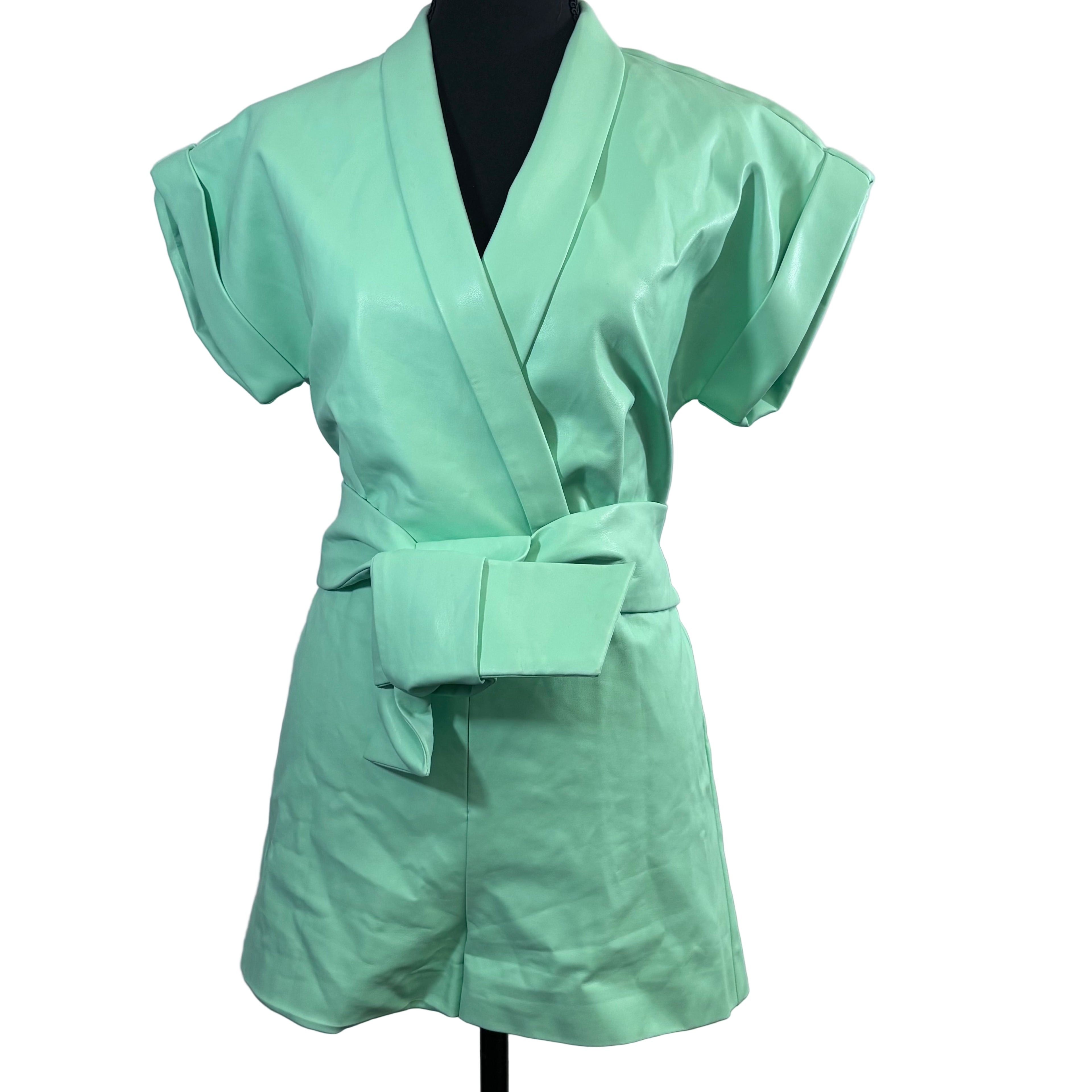 Amanda Uprichard Faux leather romper, size extra small