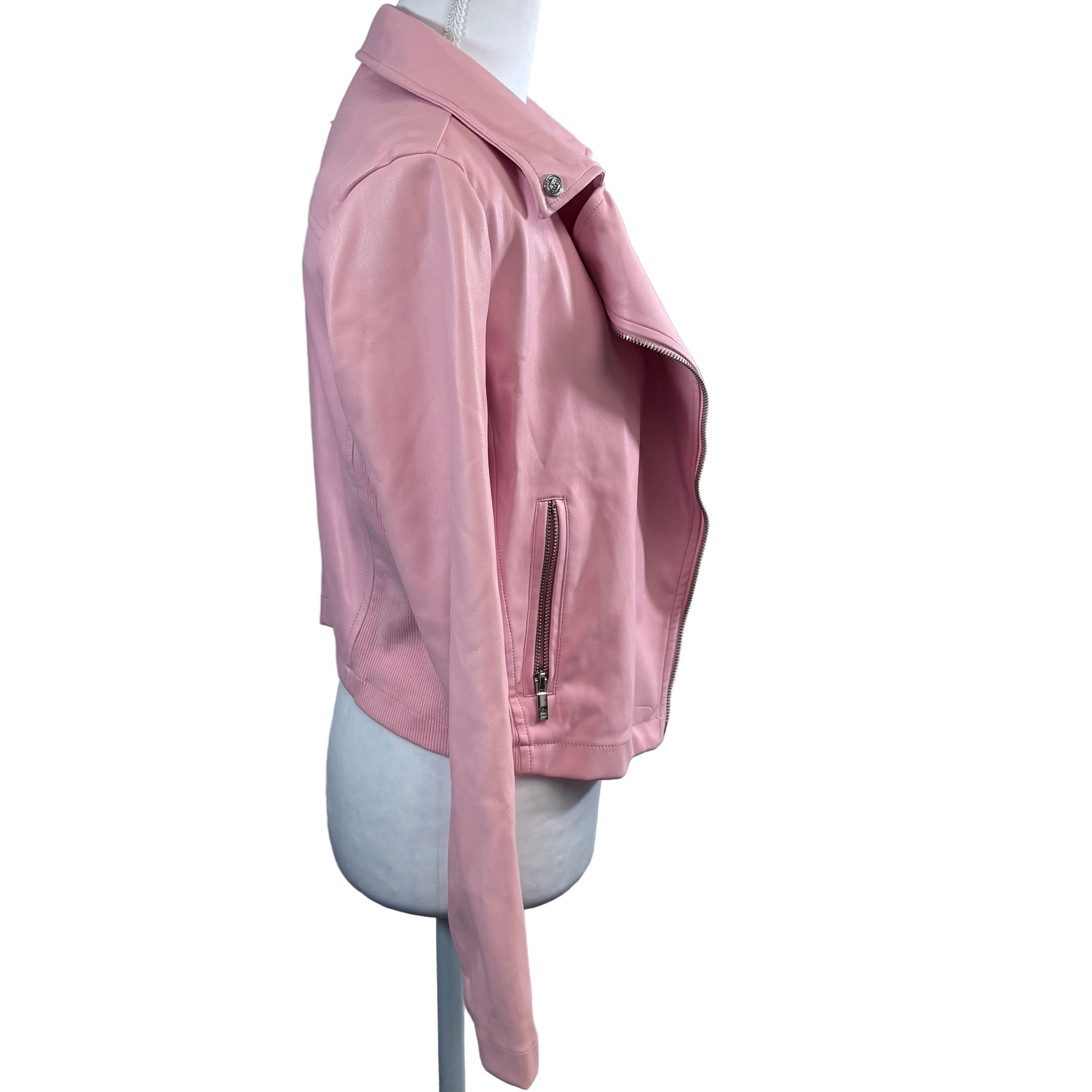 Juicy Faux leather pink jacket, size extra small