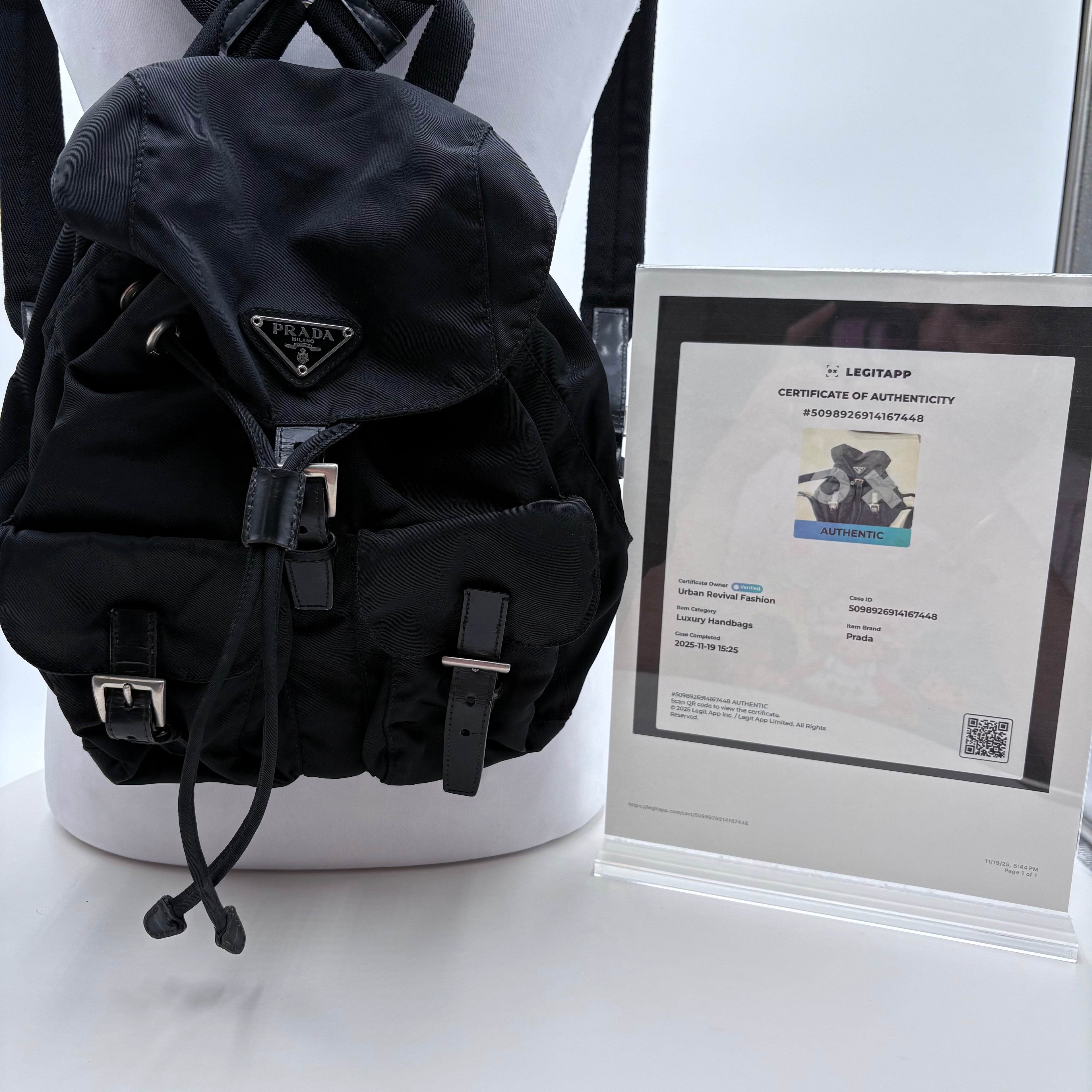 Authenticated Prada backpack