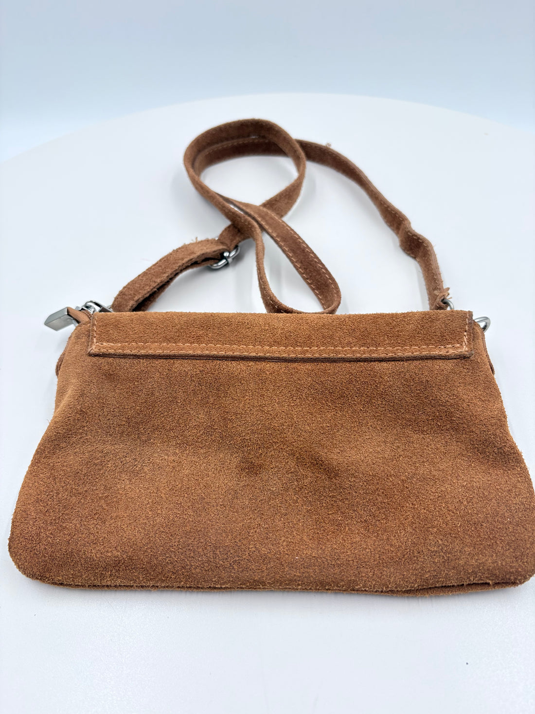 Borse In Pelle, brown suede crossbody purse, made in Italy