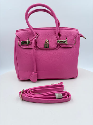 Unbranded pink handbag w/crossbody strap