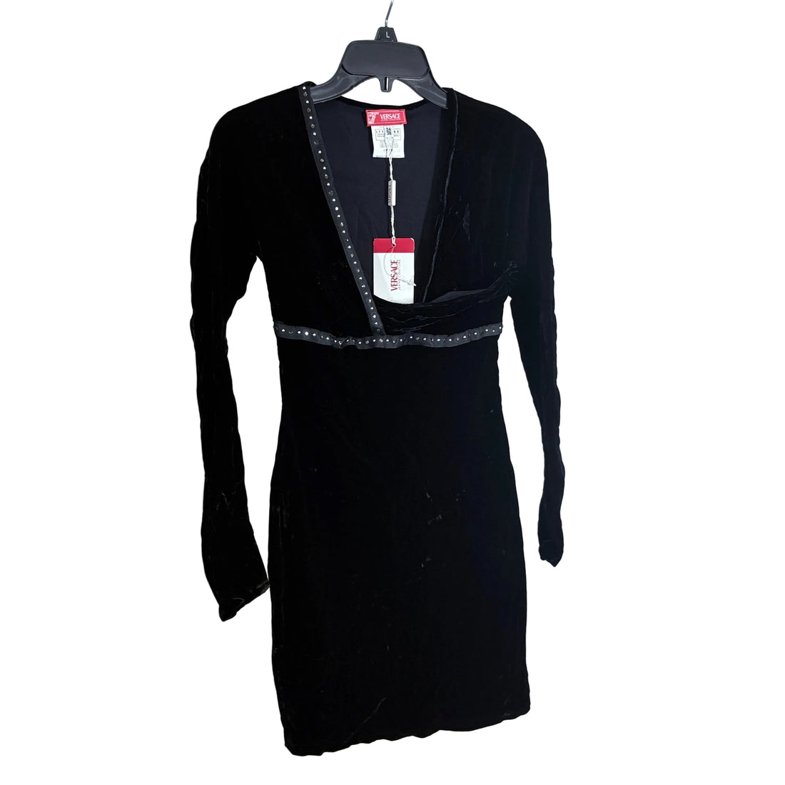 Authenticated Versace Black velvet dress, size extra small