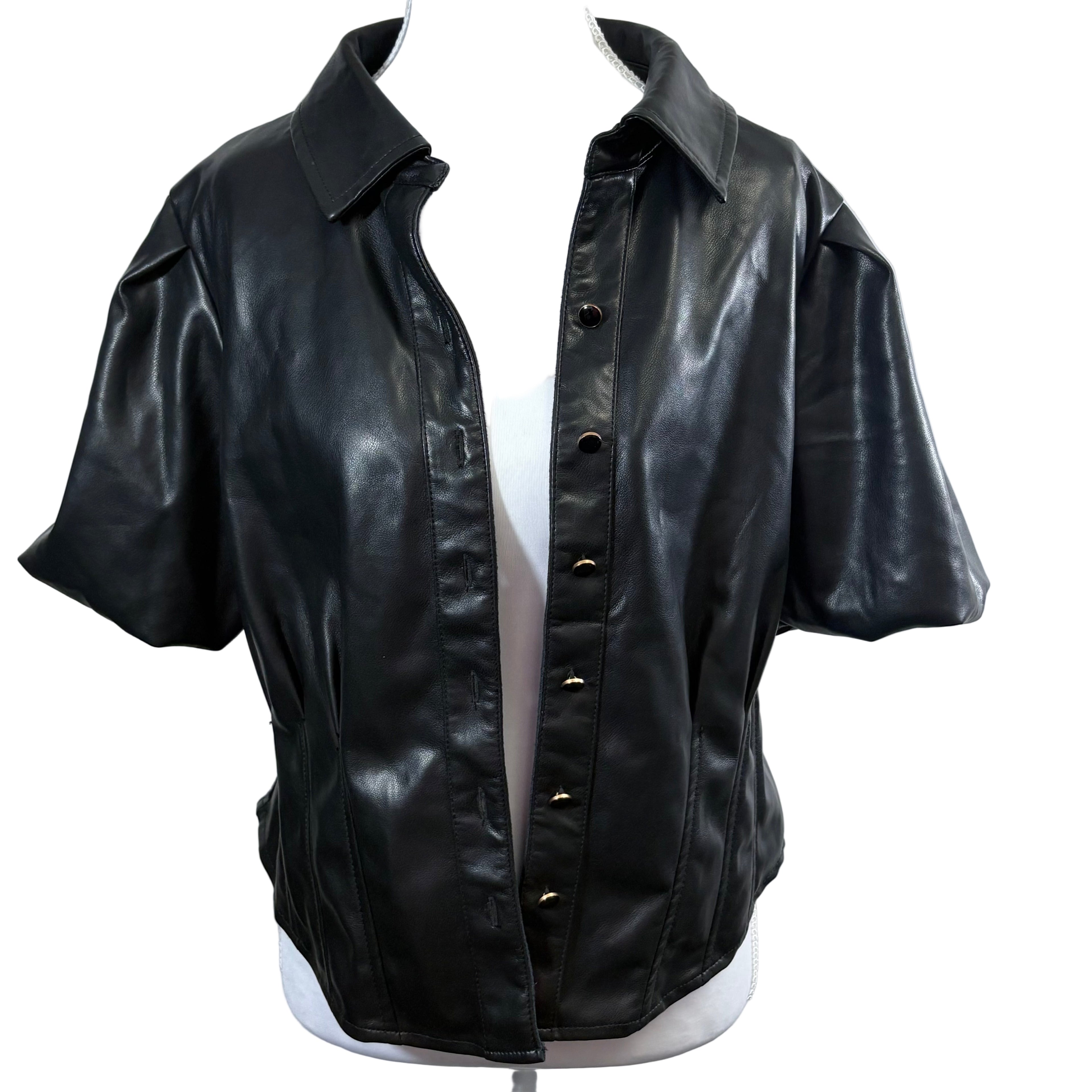 Bagatelle New York short sleeve faux leather women's light jacket, size large