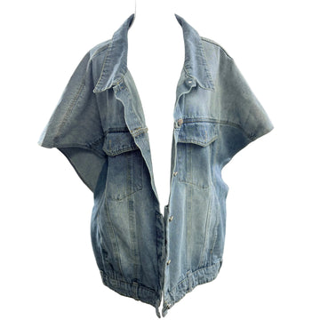 Even oversized sleeveless denim jacket, size extra large