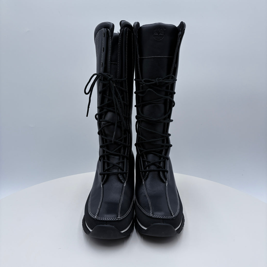 Timberland Black with White stitching women's dress boots