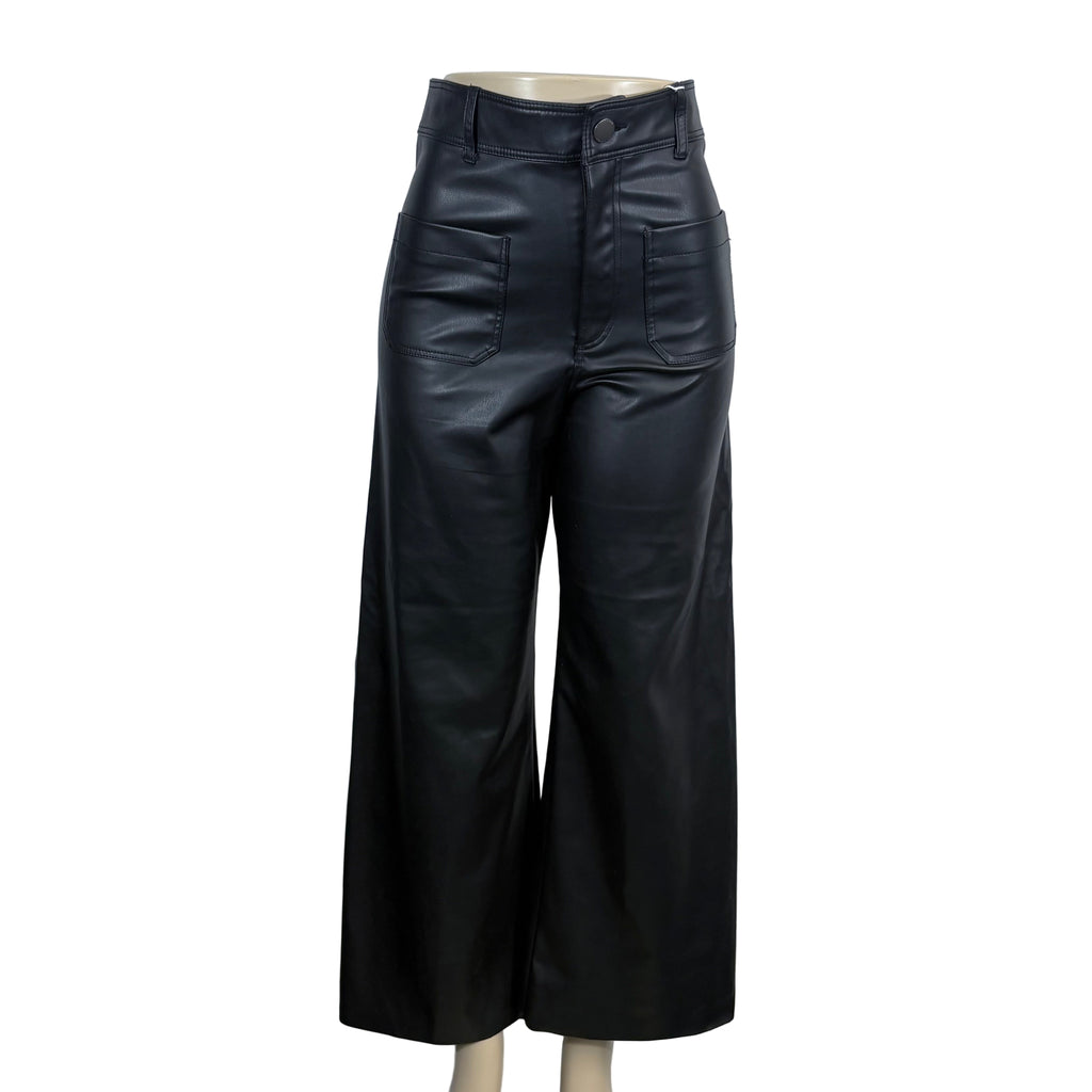 Zara wide leg faux leather pants, size 6