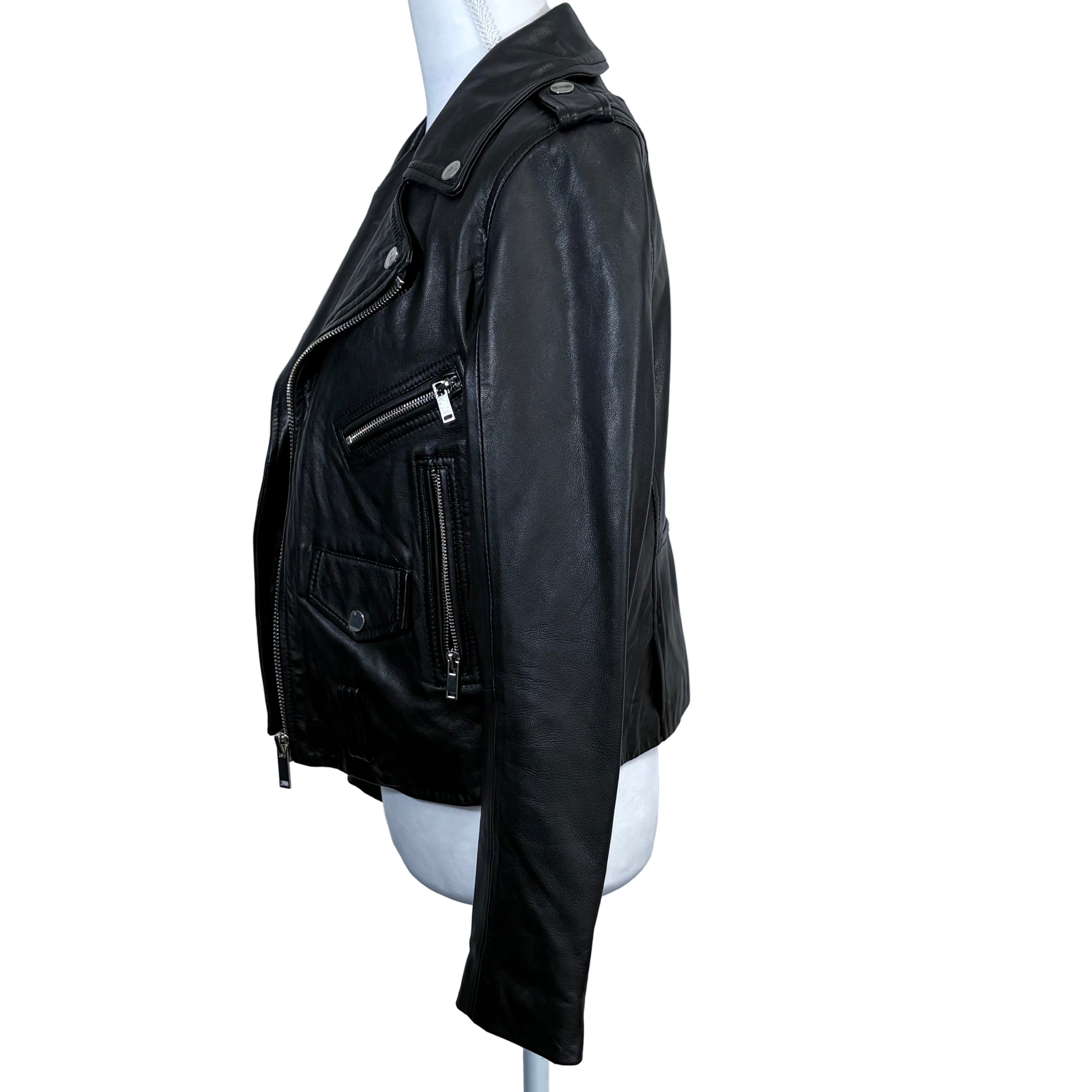 Zara women's biker style Faux leather jacket, size small
