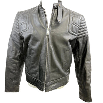 Custom Taylor John biker style leather jacket, size medium