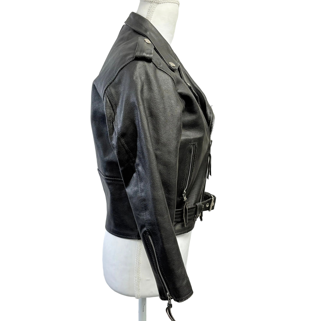 Interstate Leather biker style jacket, size 12