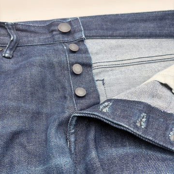 John Elliott Men's button fly straight leg jeans, waist 33"