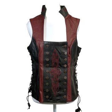 Ravenswood Leather Vest, adjustable size with side stitching