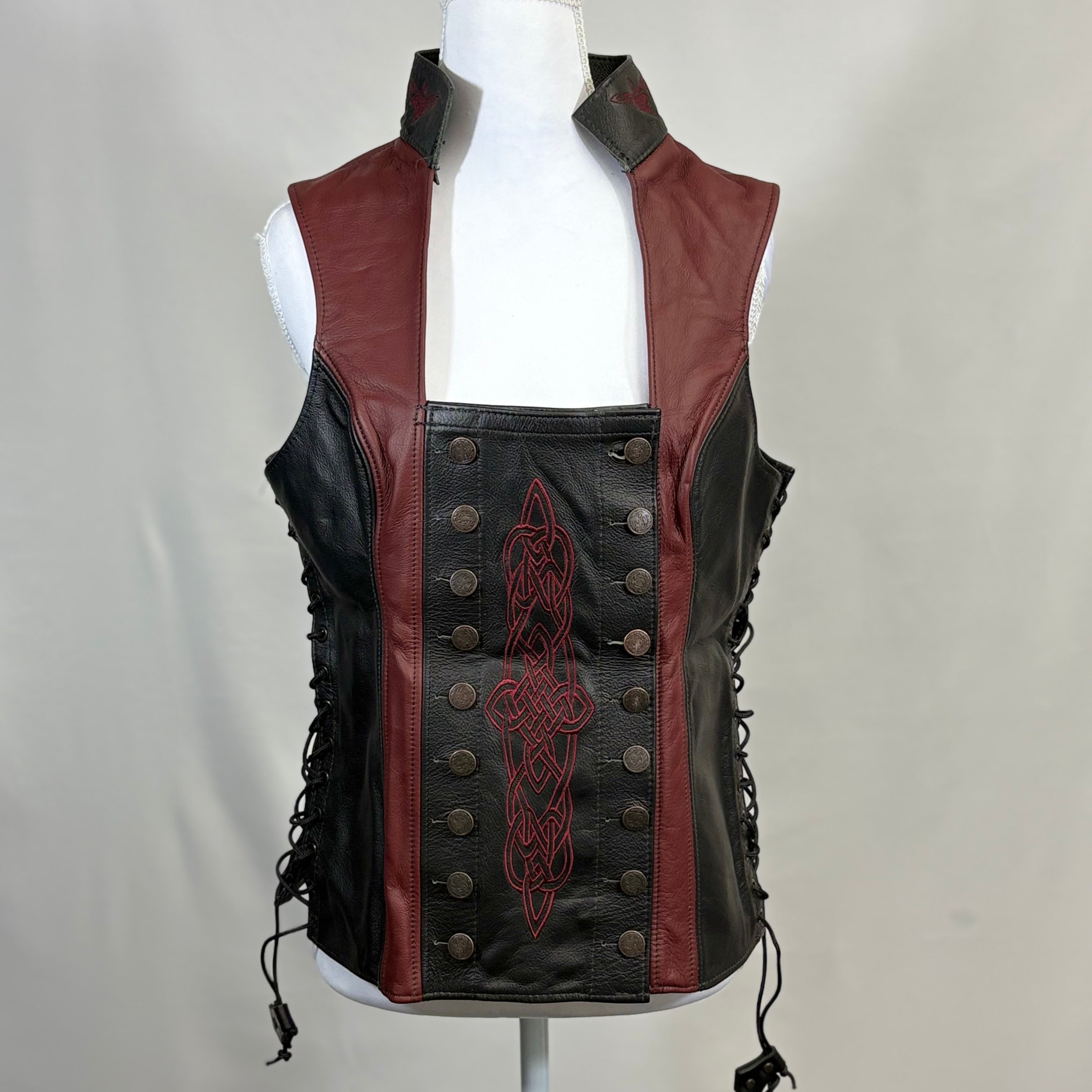 Ravenswood Leather Vest, adjustable size with side stitching