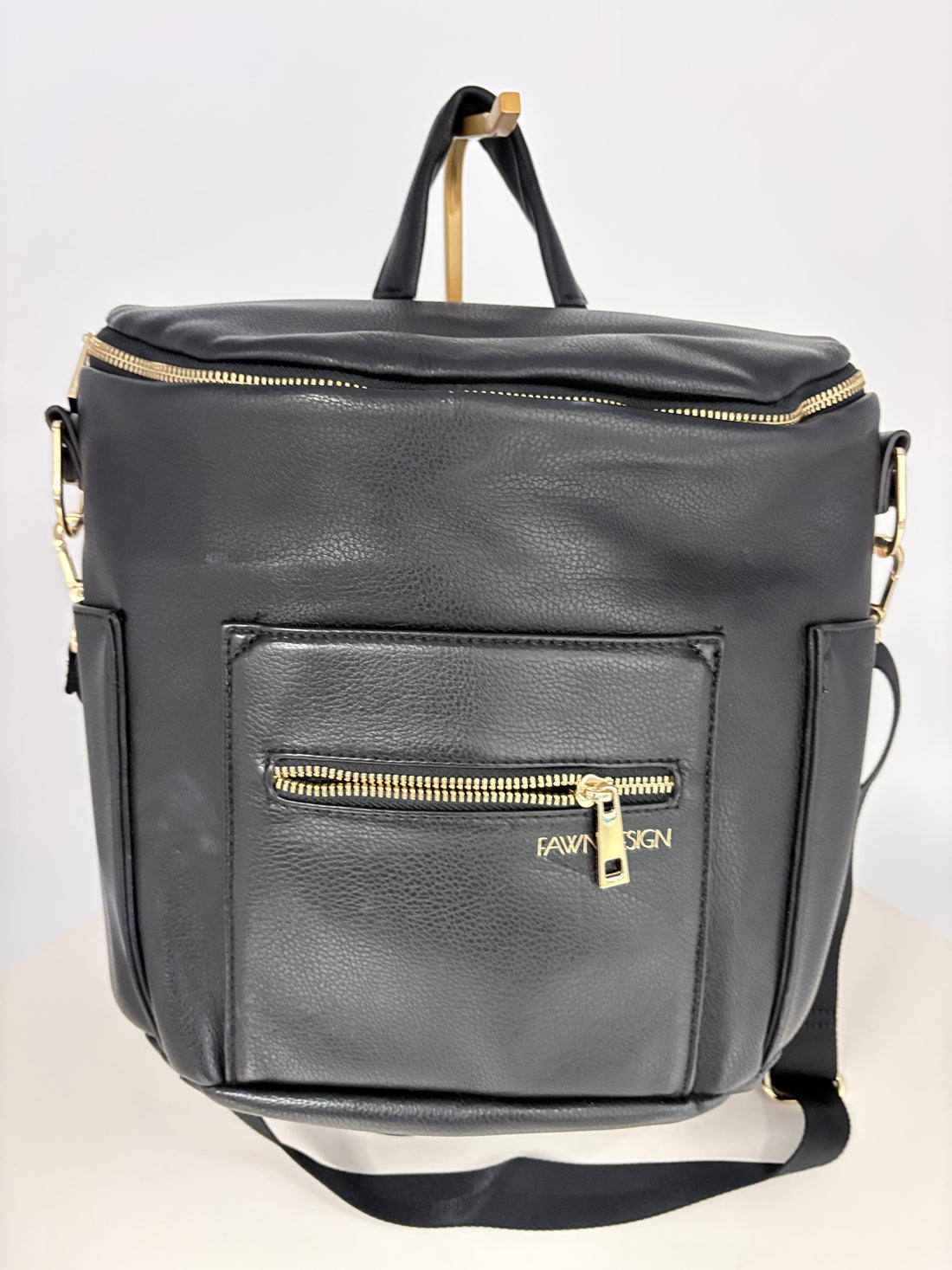 Fawn Design black backpack purse with shoulder strap