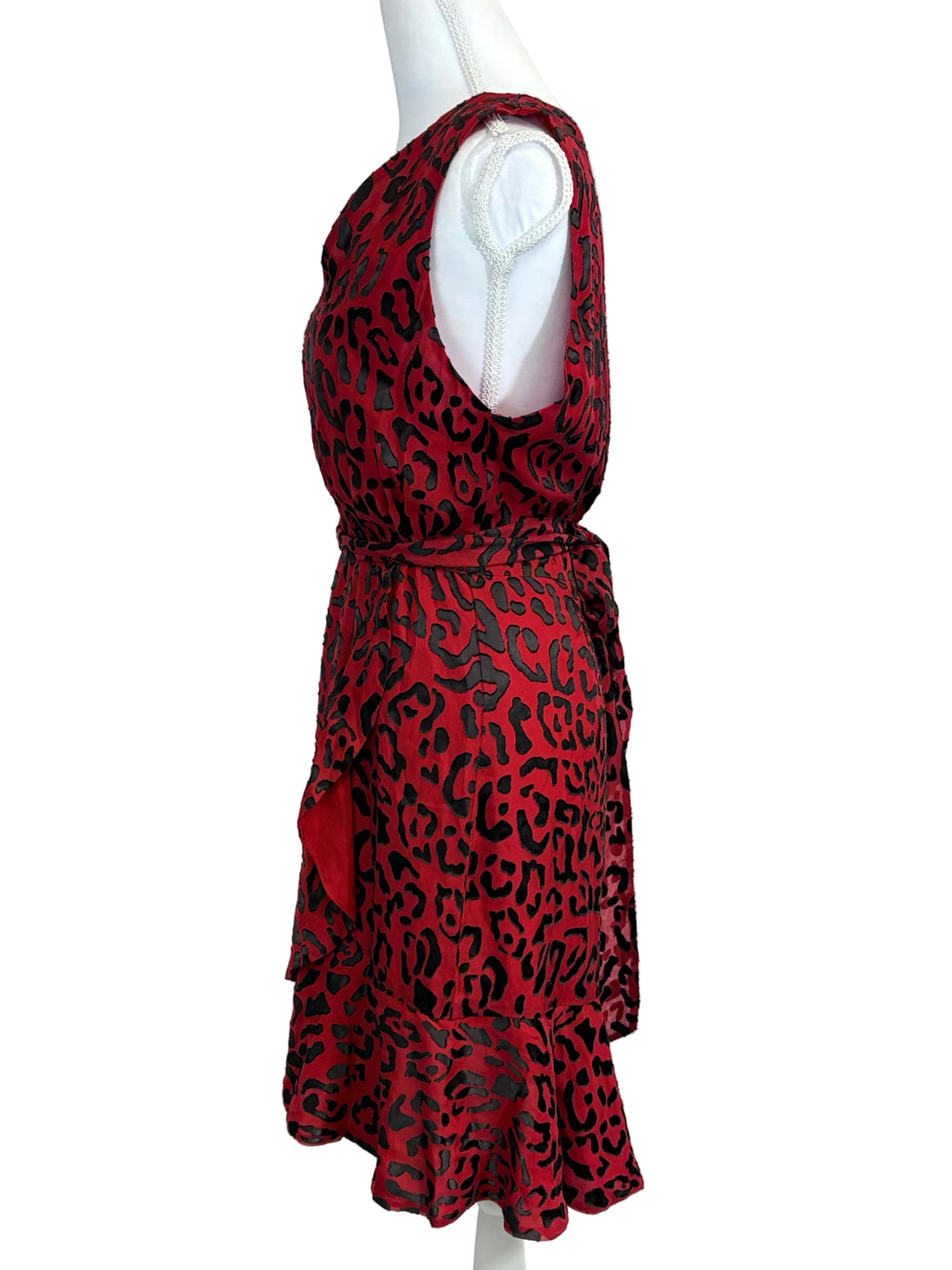 Alice +vOlivia one-of-a-kind red and black sleeveless leopard print dress