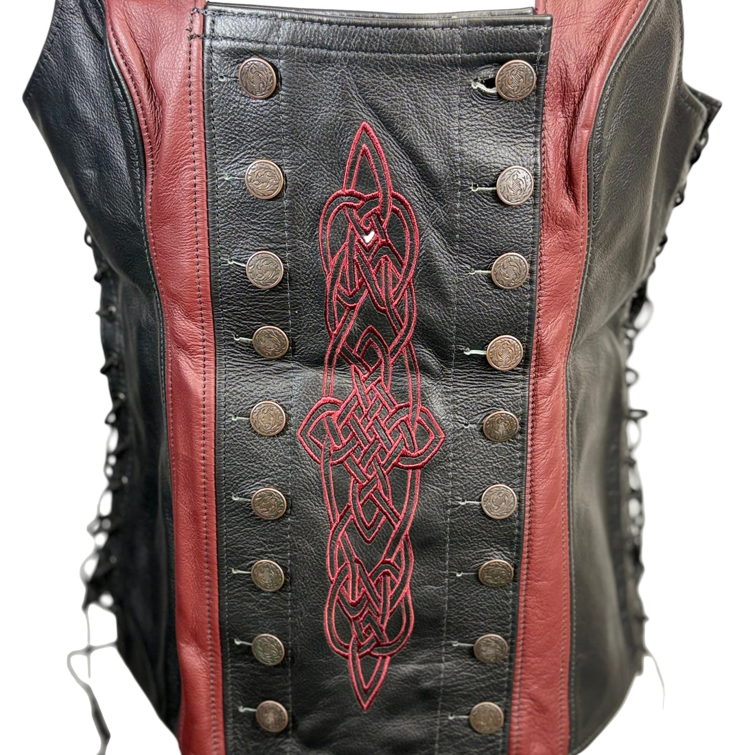 Ravenswood Leather Vest, adjustable size with side stitching