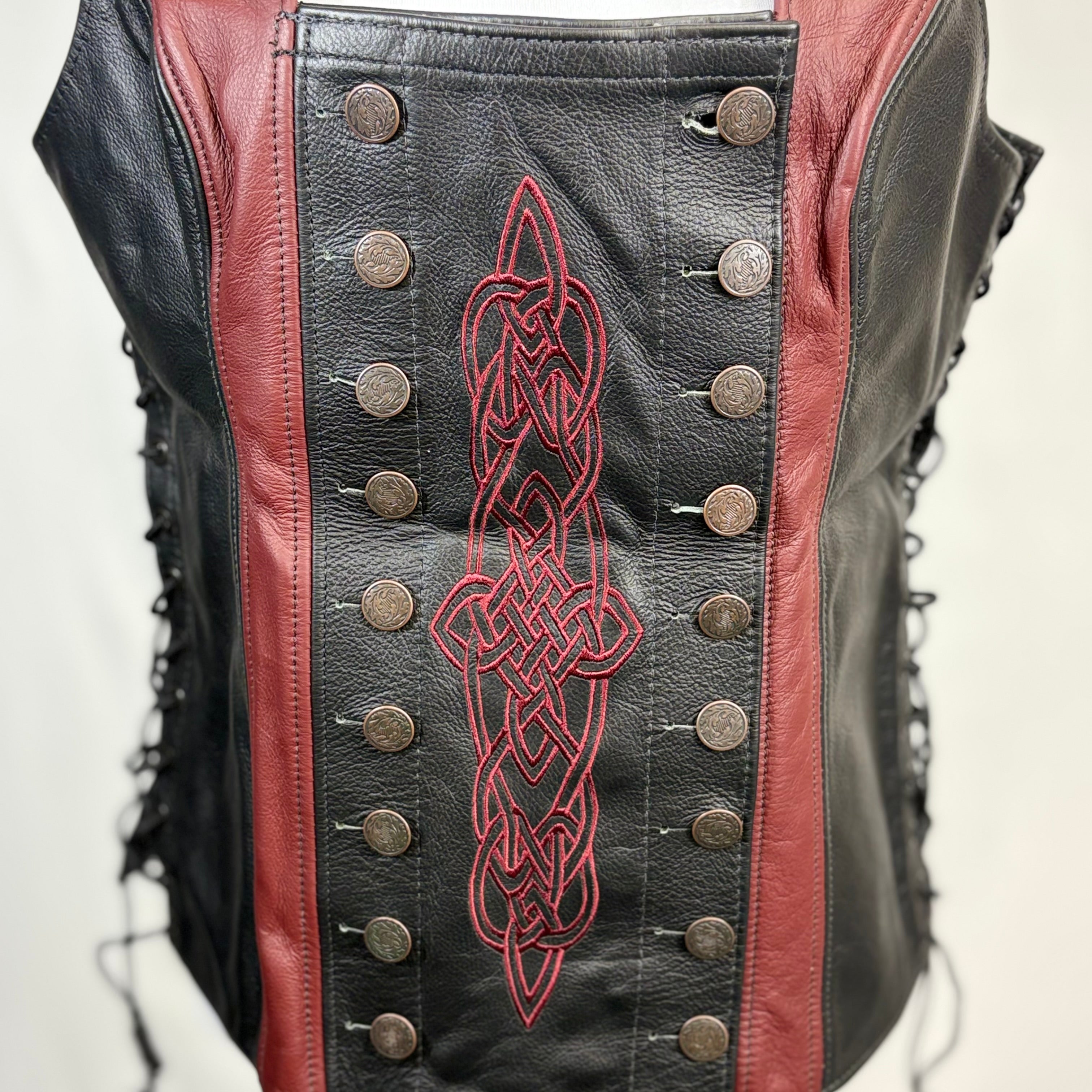 Ravenswood Leather Vest, adjustable size with side stitching