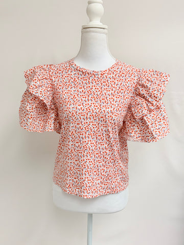 Zara ruffled shoulder top