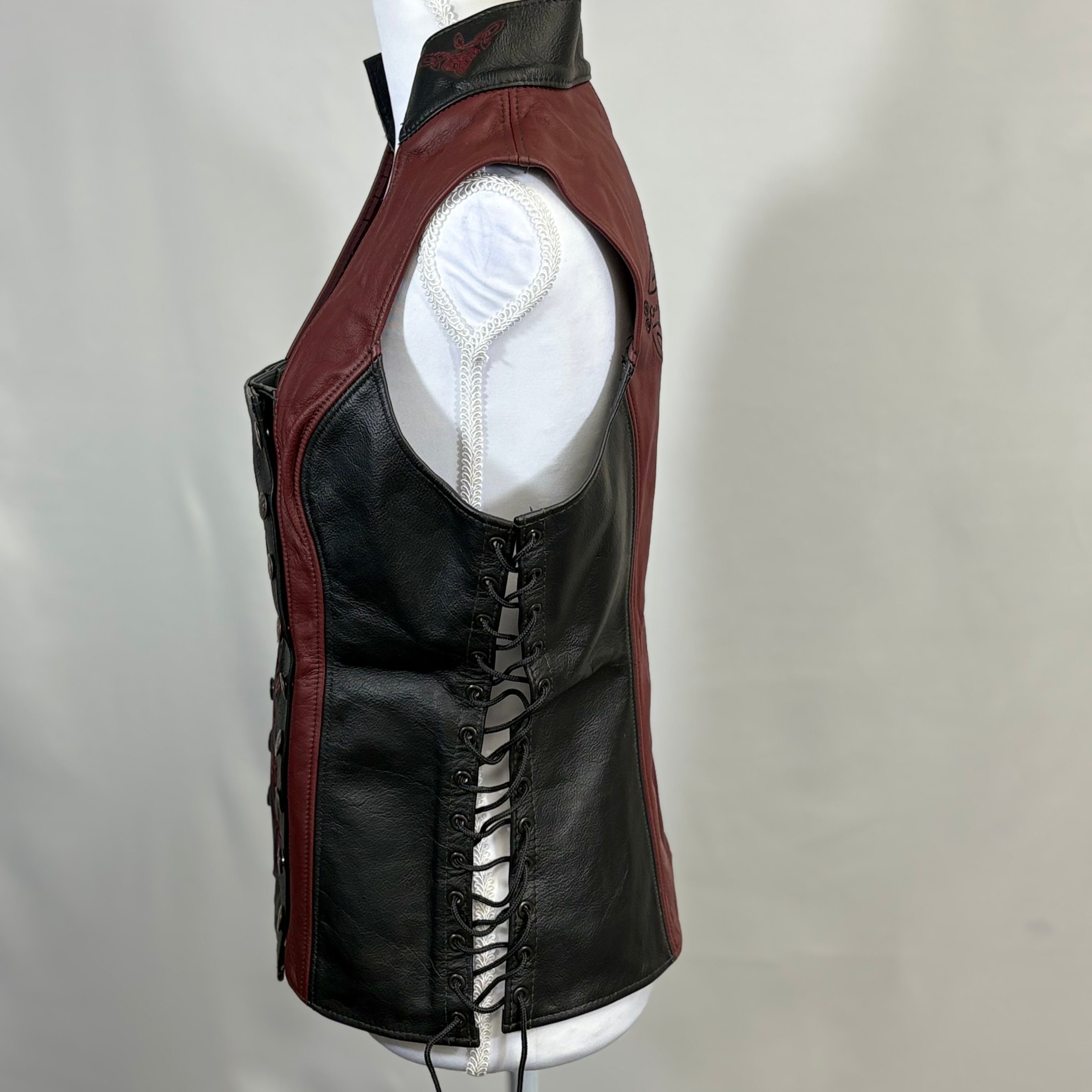 Ravenswood Leather Vest, adjustable size with side stitching