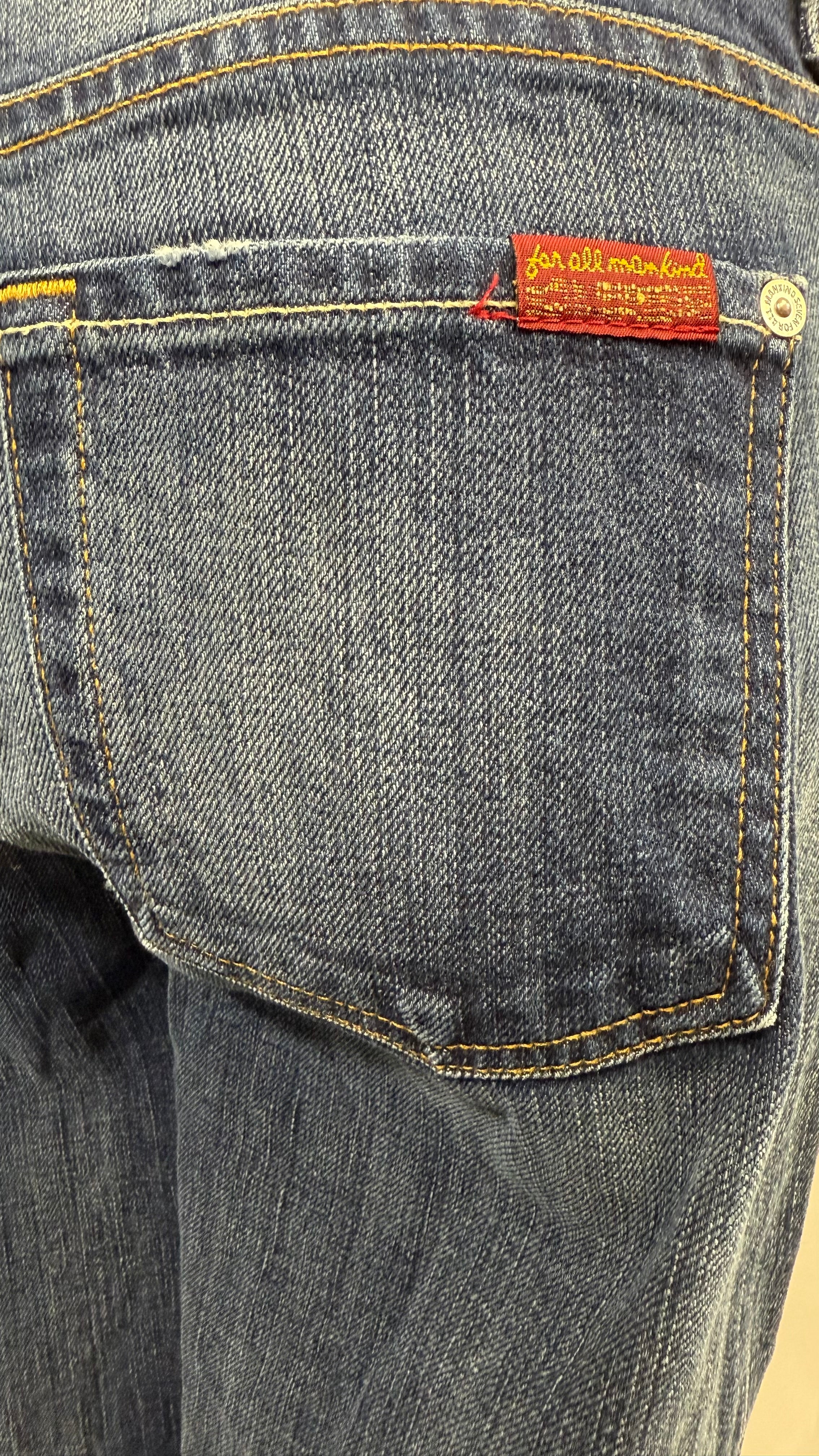 7 For All Mankind High Waist Vintage Boot Cut Jeans, size small