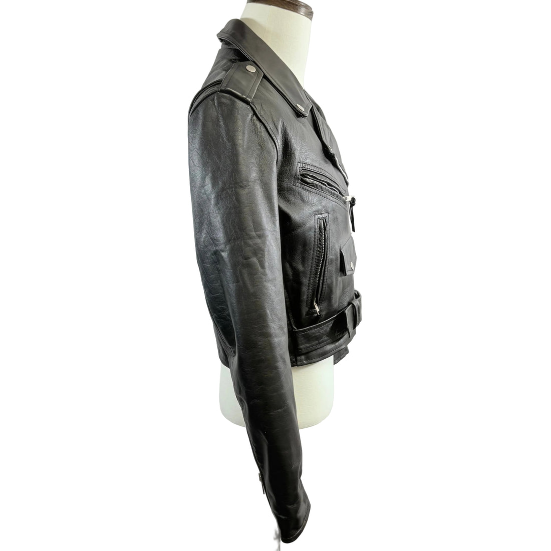 Barney's women's Leather biker style jacket, size large