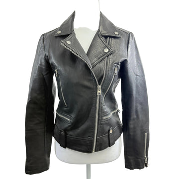 Top Shop biker style faux leather jacket, size 2