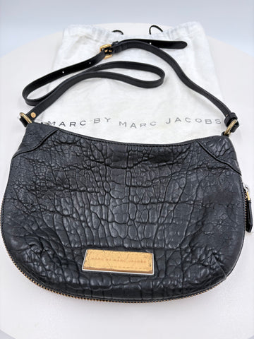 Marc by Marc Jacobs hobo crossbody leather purse, with zipper expansion on bottom of purse