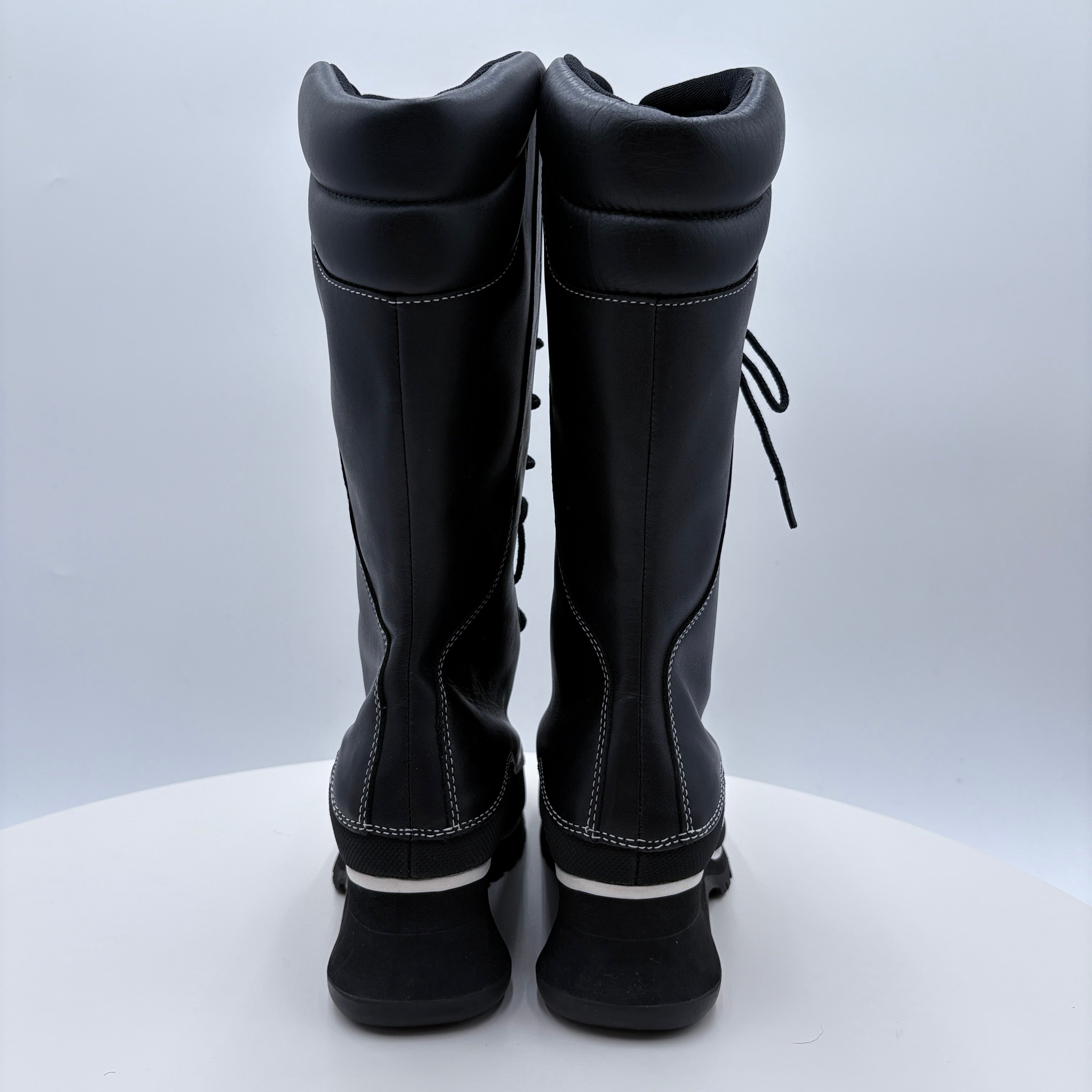 Timberland Black with White stitching women's dress boots