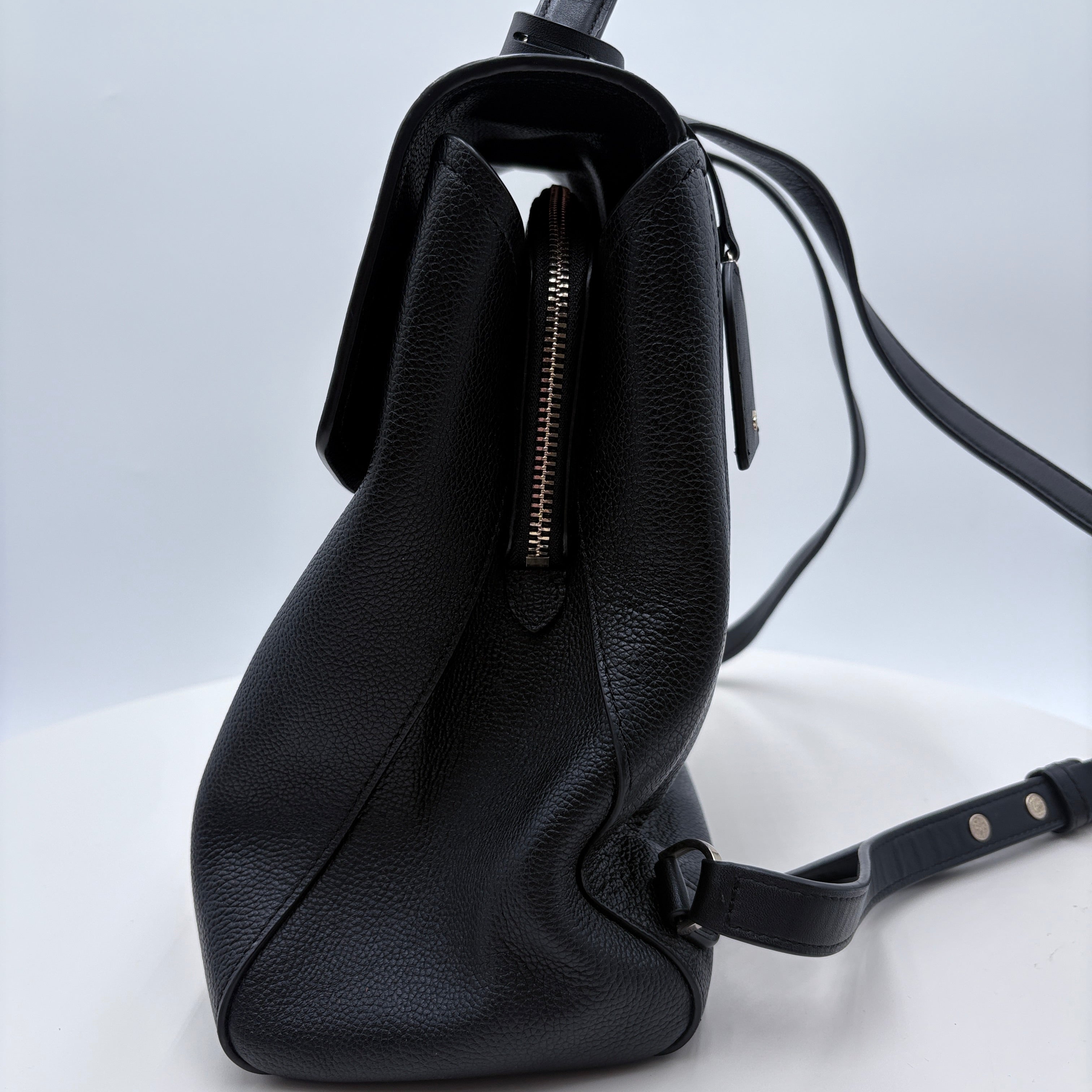 Kate Spade Black Pebble Leather Backpack