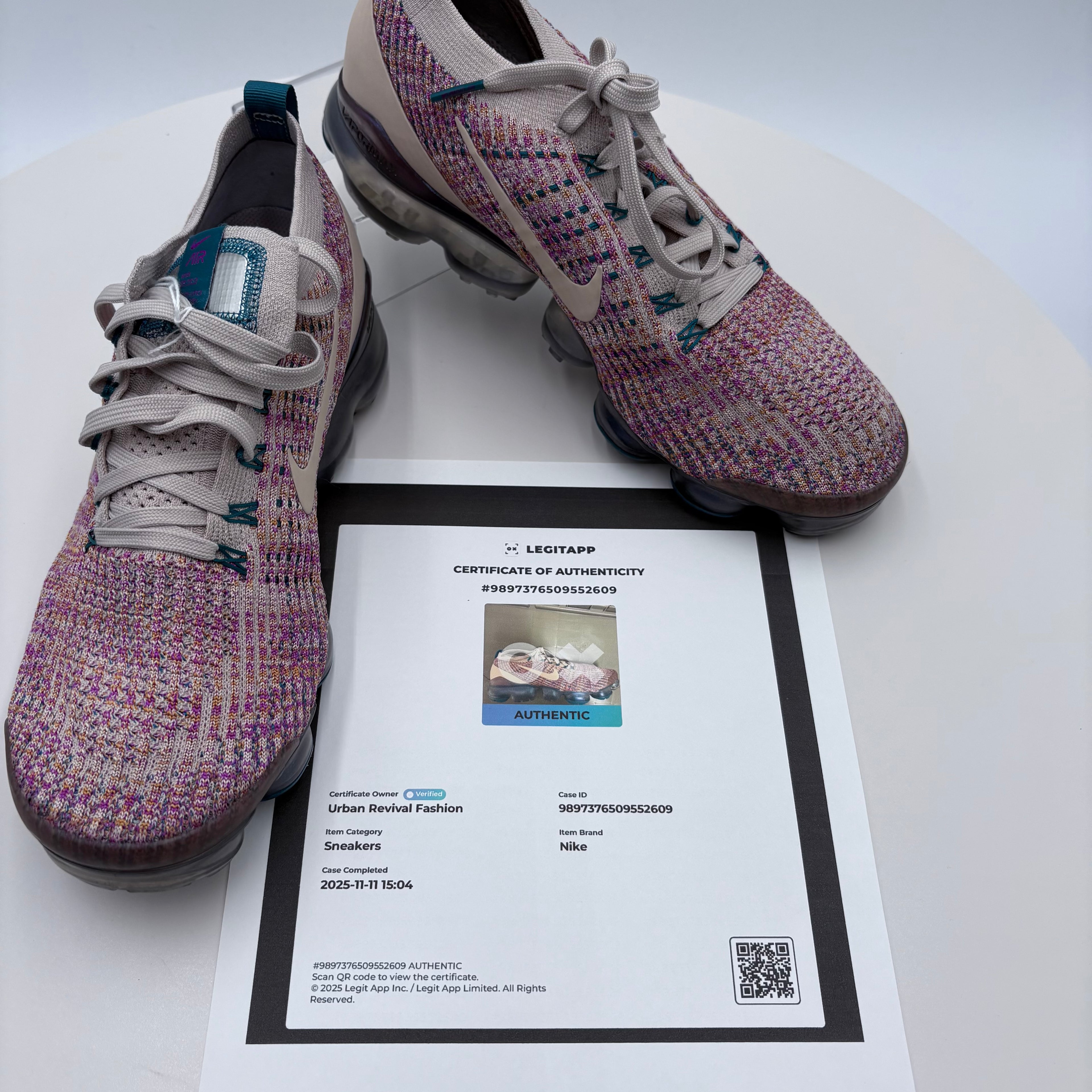 Nike Air Vapor Max FlyKnit 3 Desert Sand Vivid Purple AJ6910-007