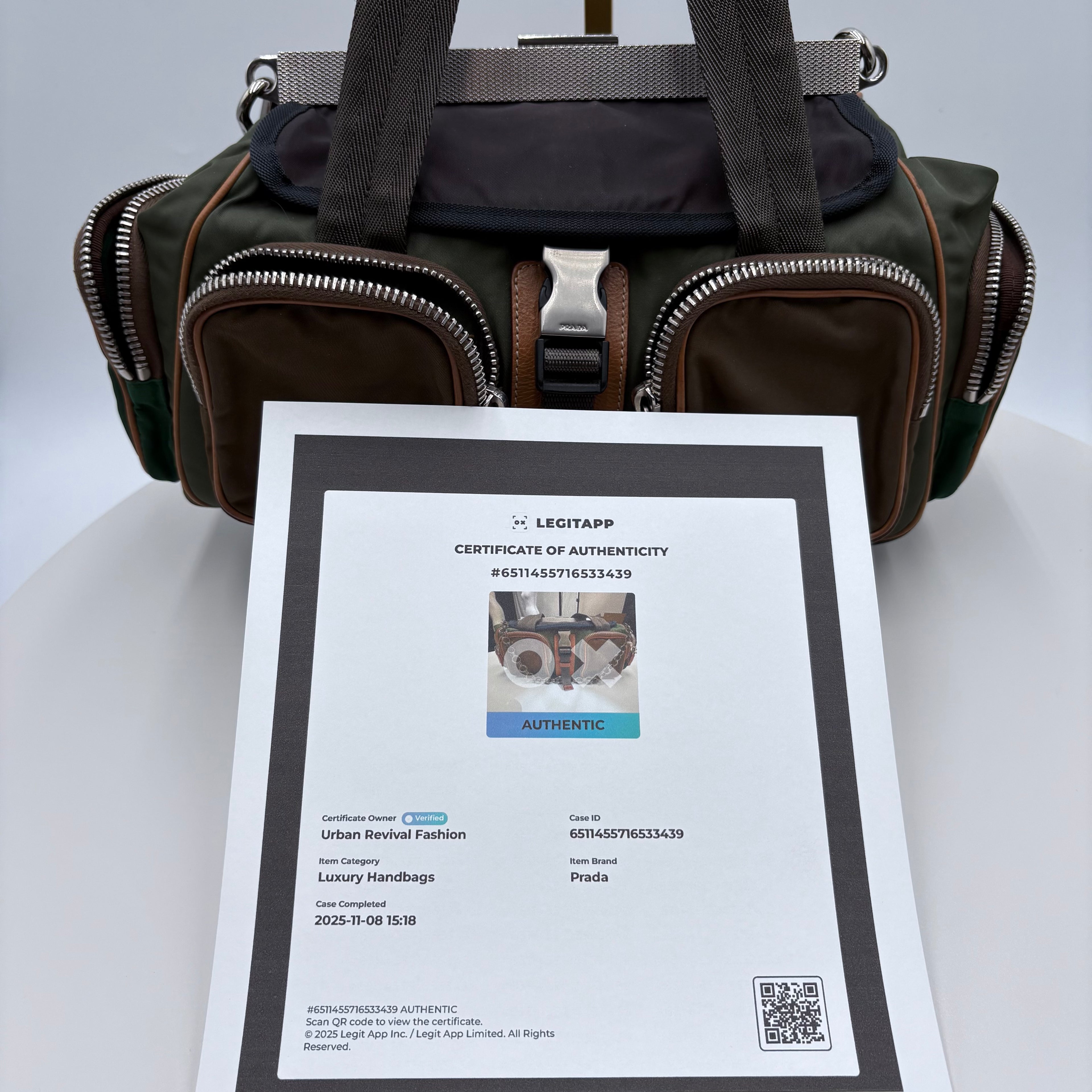 Authenticated Prada shoulder bag