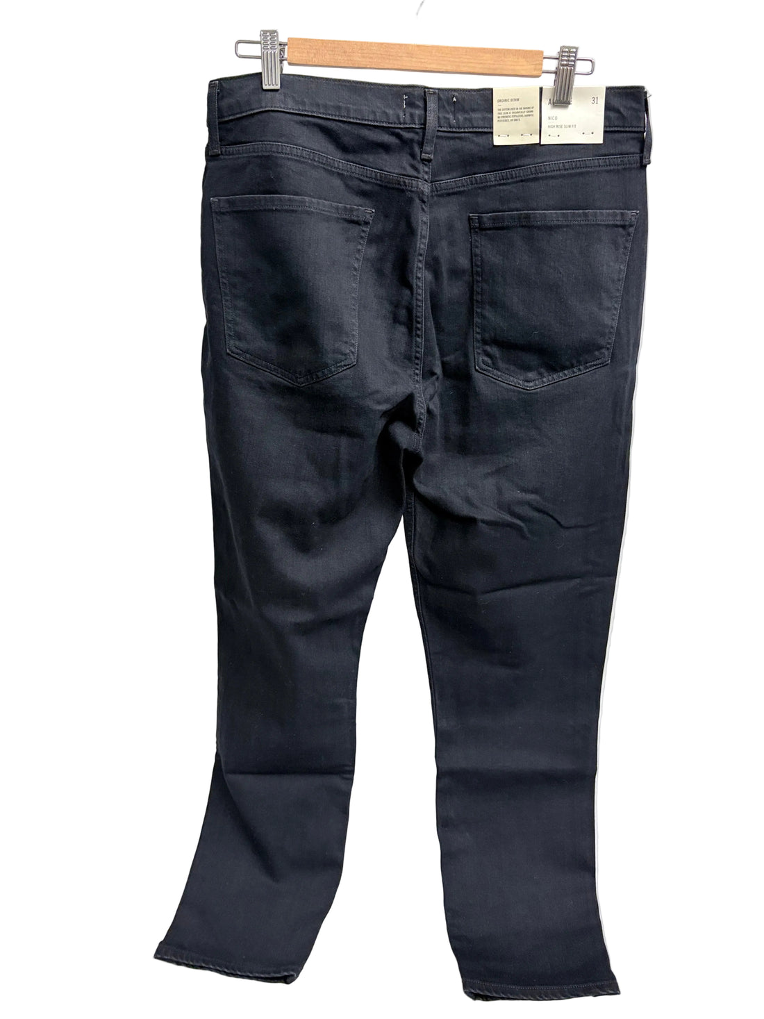 Agolde Los Angeles high rise slim fit button fly black jeans, NWT