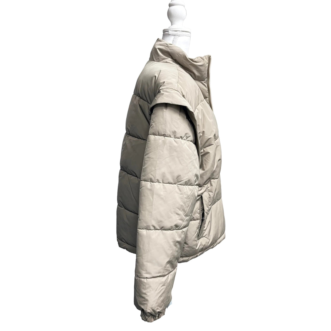 WeWoreWhat long sleeve, converts to a Vest, puffer jacket
