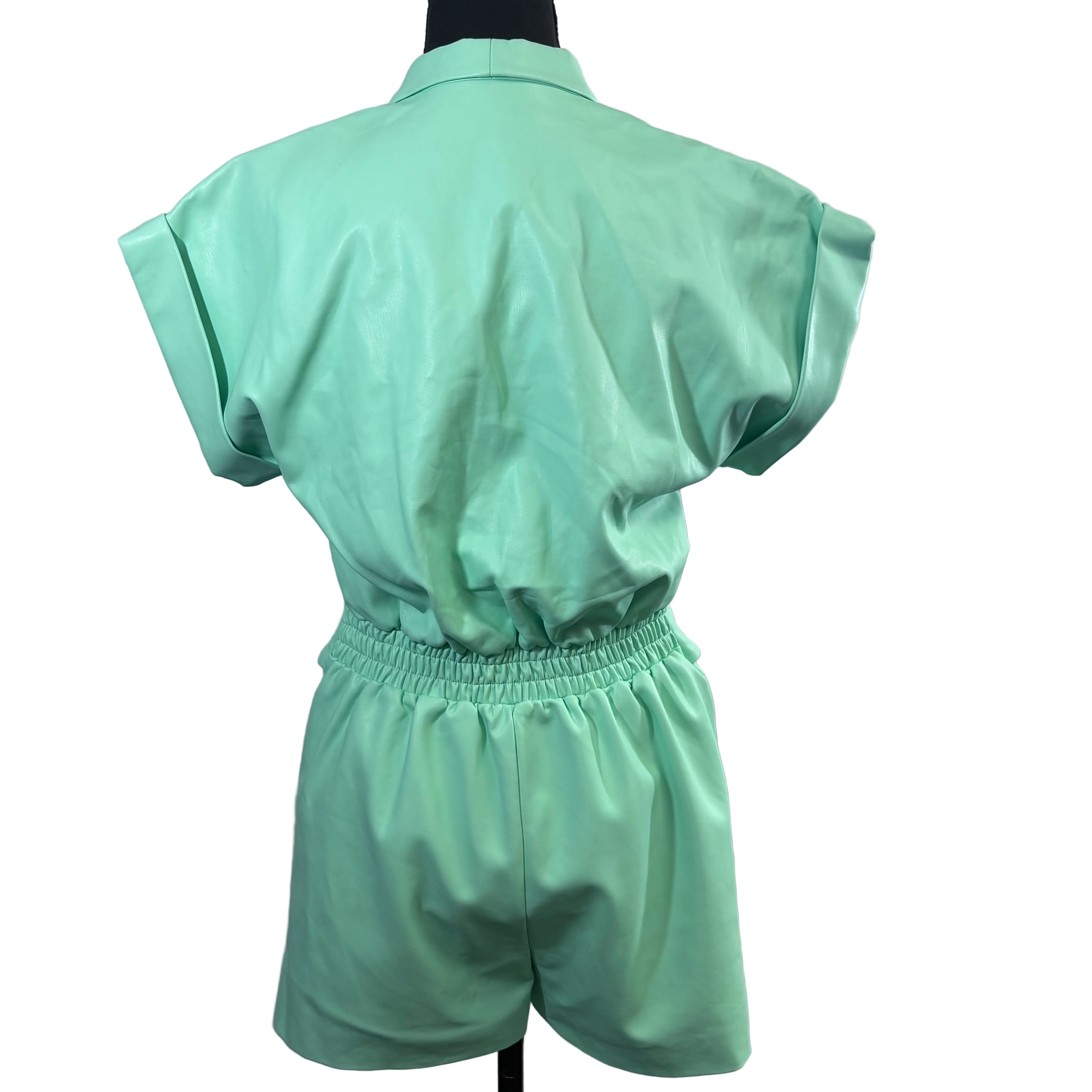 Amanda Uprichard Faux leather romper, size extra small