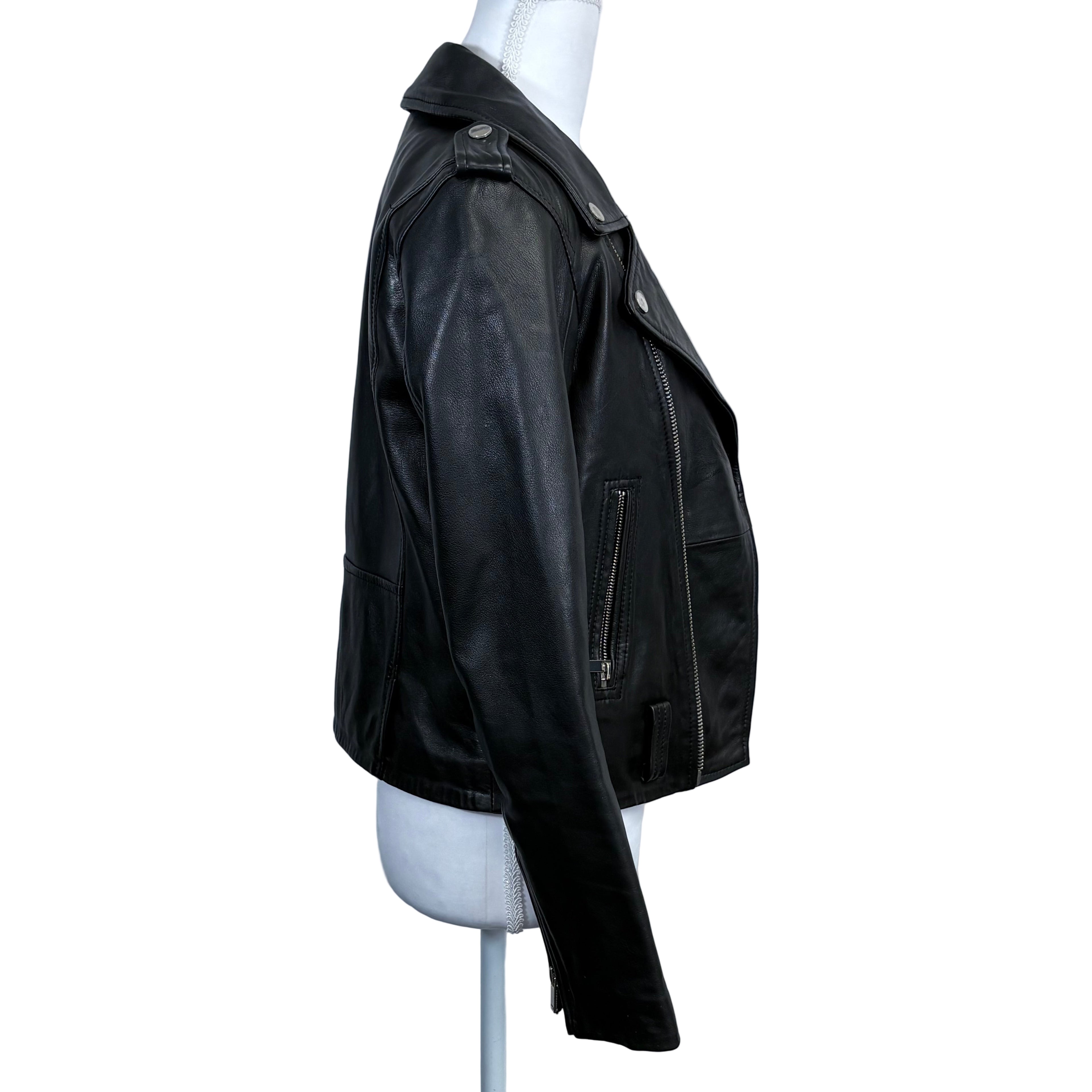Zara women's biker style Faux leather jacket, size small