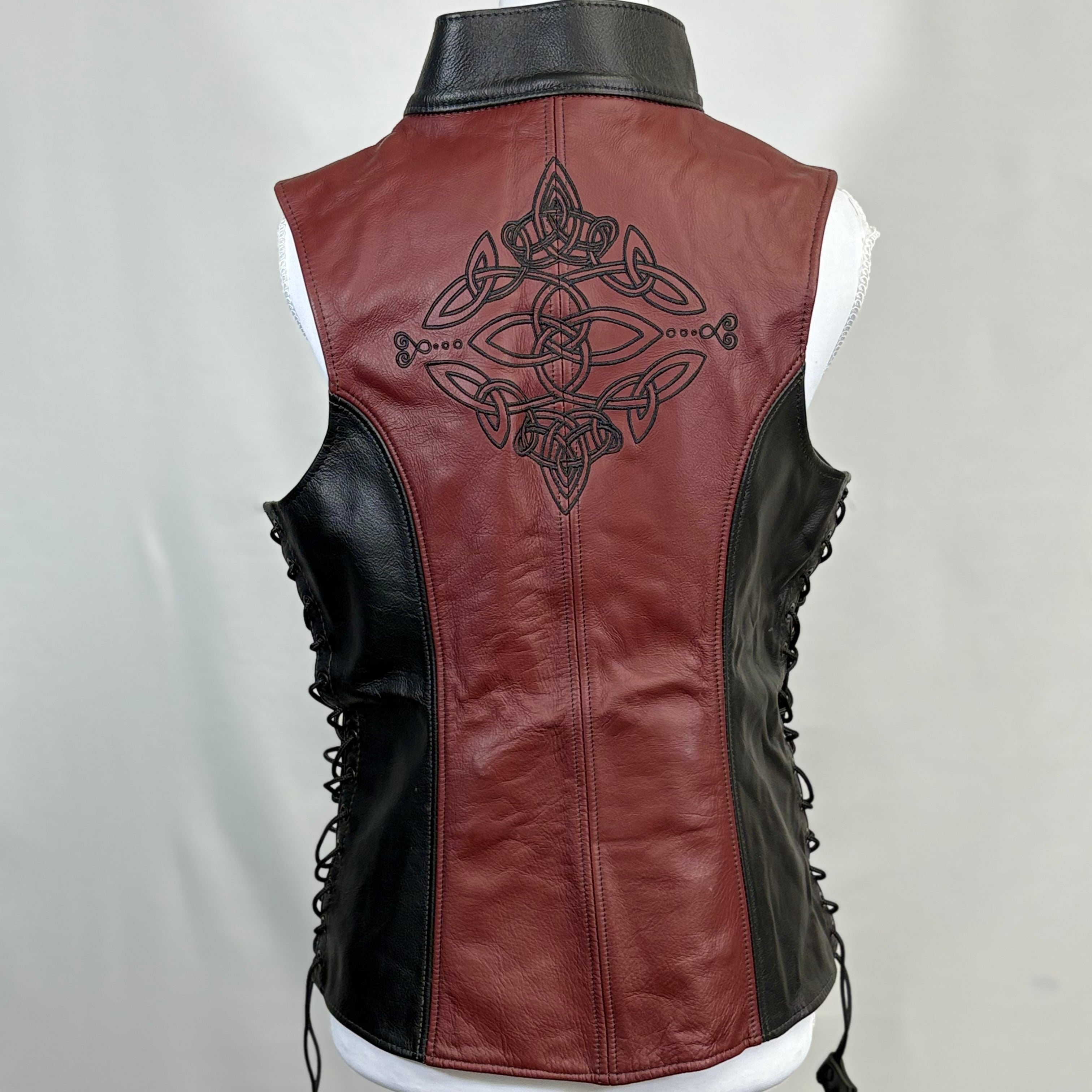 Ravenswood Leather Vest, adjustable size with side stitching