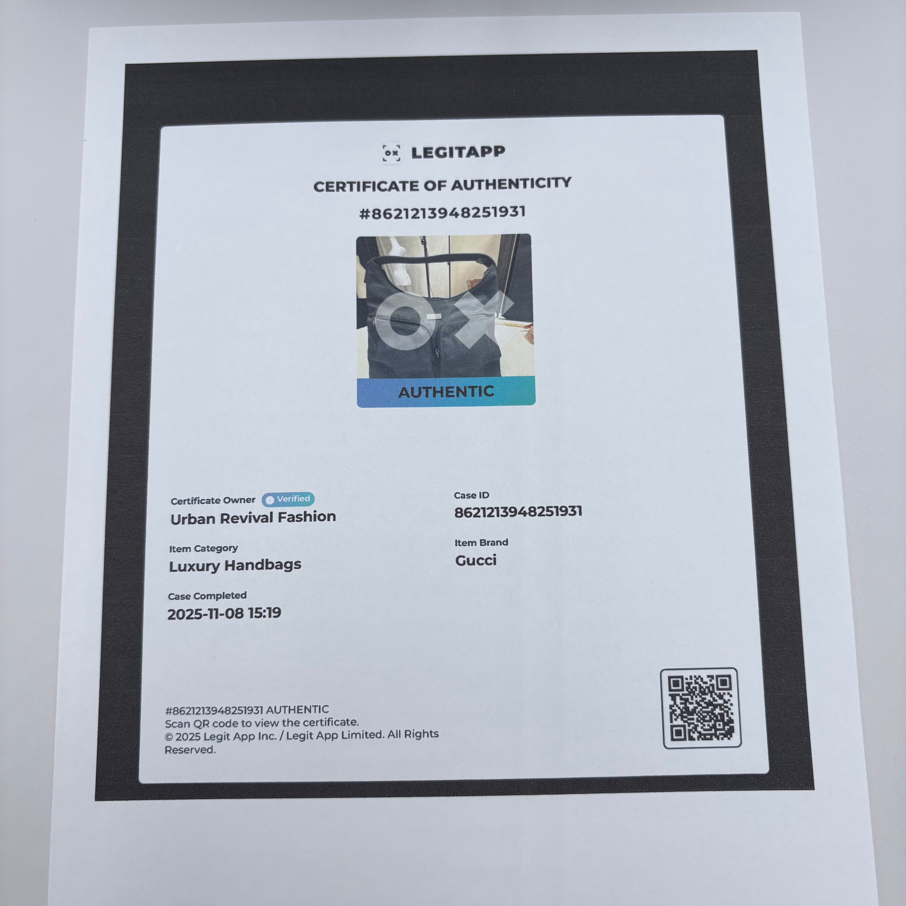 Authenticated Gucci Handbag purse