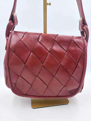 Moda Italia Shoulder Purse Woven Front Flap