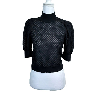 Alice + Olivia Semi-sheer short sleeve knit top, NWT