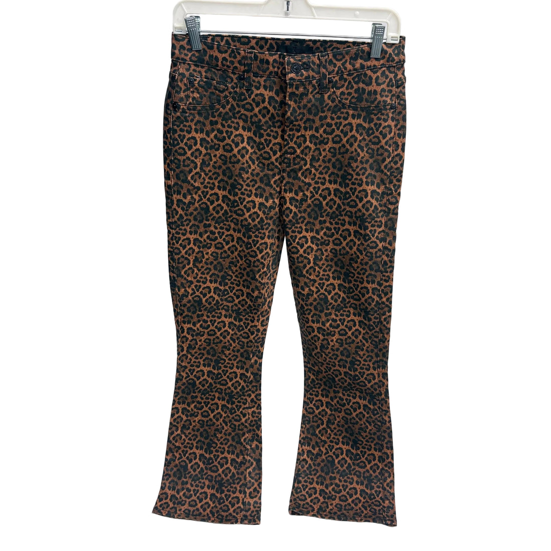 7 For all Mankind leopard print straight leg jeans
