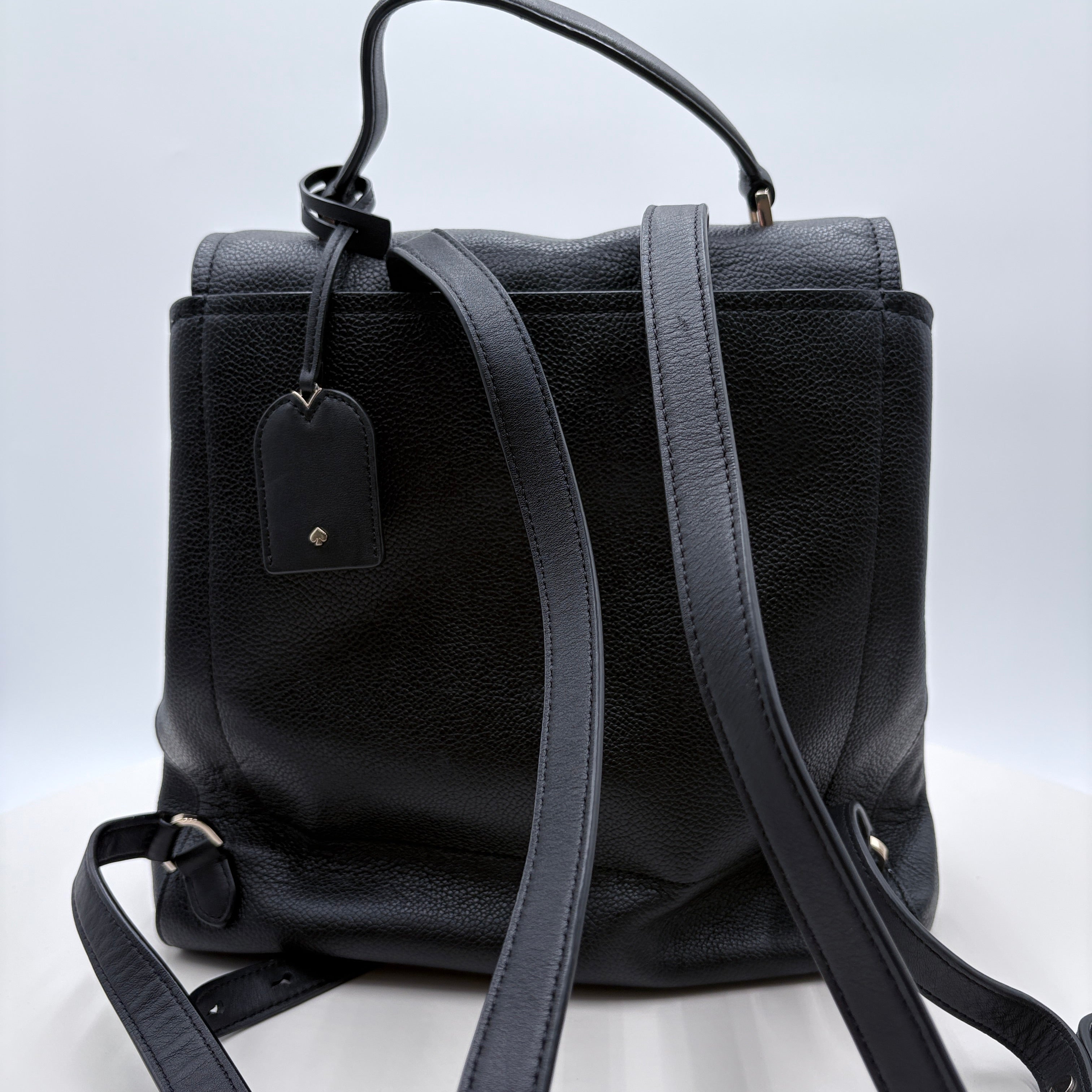 Kate Spade Black Pebble Leather Backpack