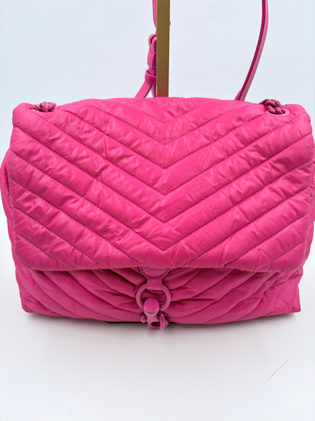 Rebecca Minkoff hot pink quilted crossbody purse